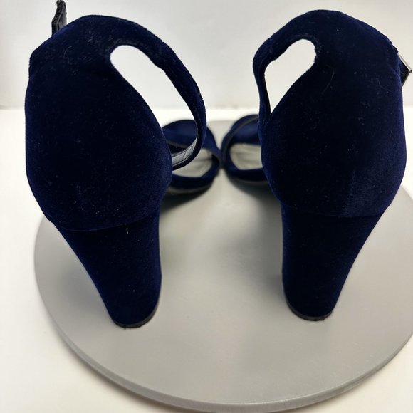 Worthington Beckwith ,Blue Suede Block Heeled Women's Shoes 10 Preowned - Picture 3 of 8